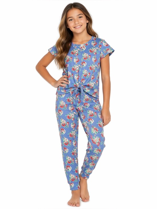 Sleep On It Other - Sleep On It Girls Blue Floral Pajama Set Size L 14/16